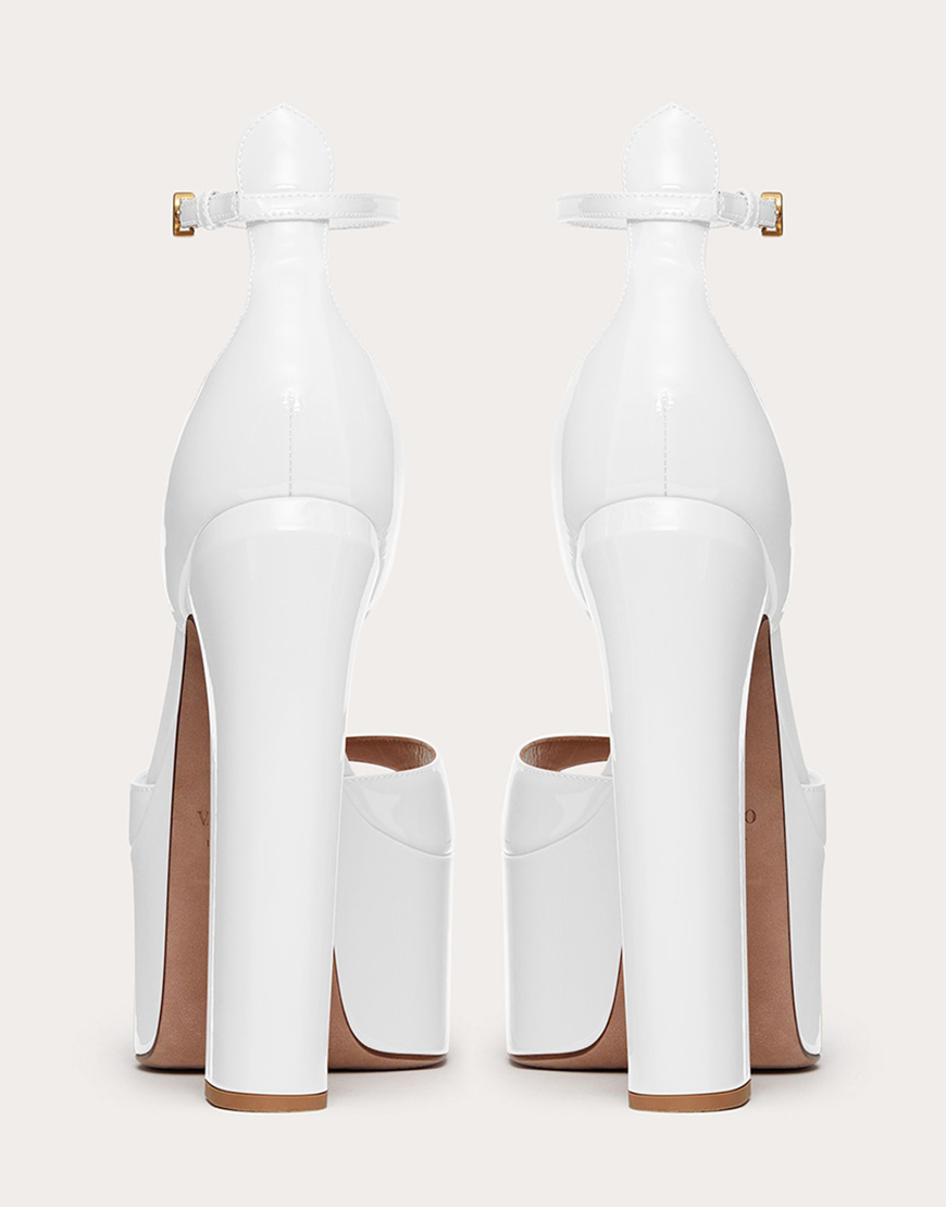White Open Toe Chunky Prom High Heels