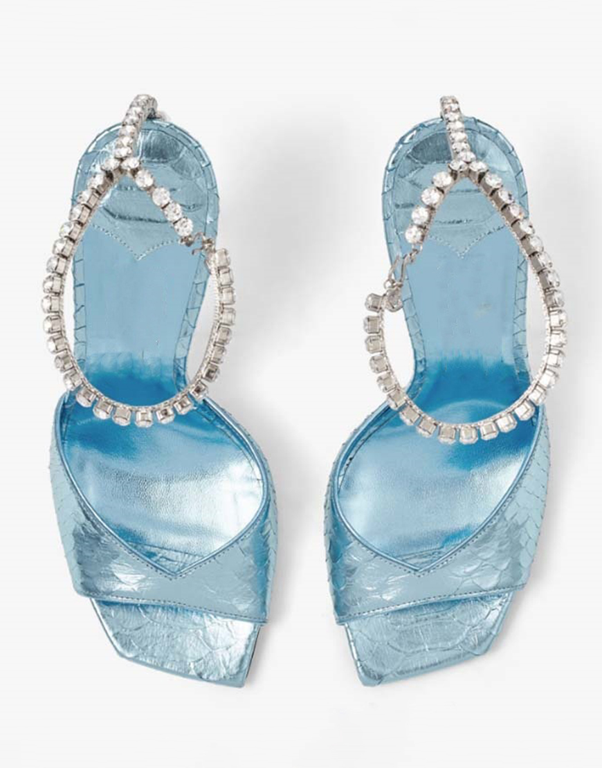 Sparkly Dark Green Stilettos Prom High Heels with Rhinestones