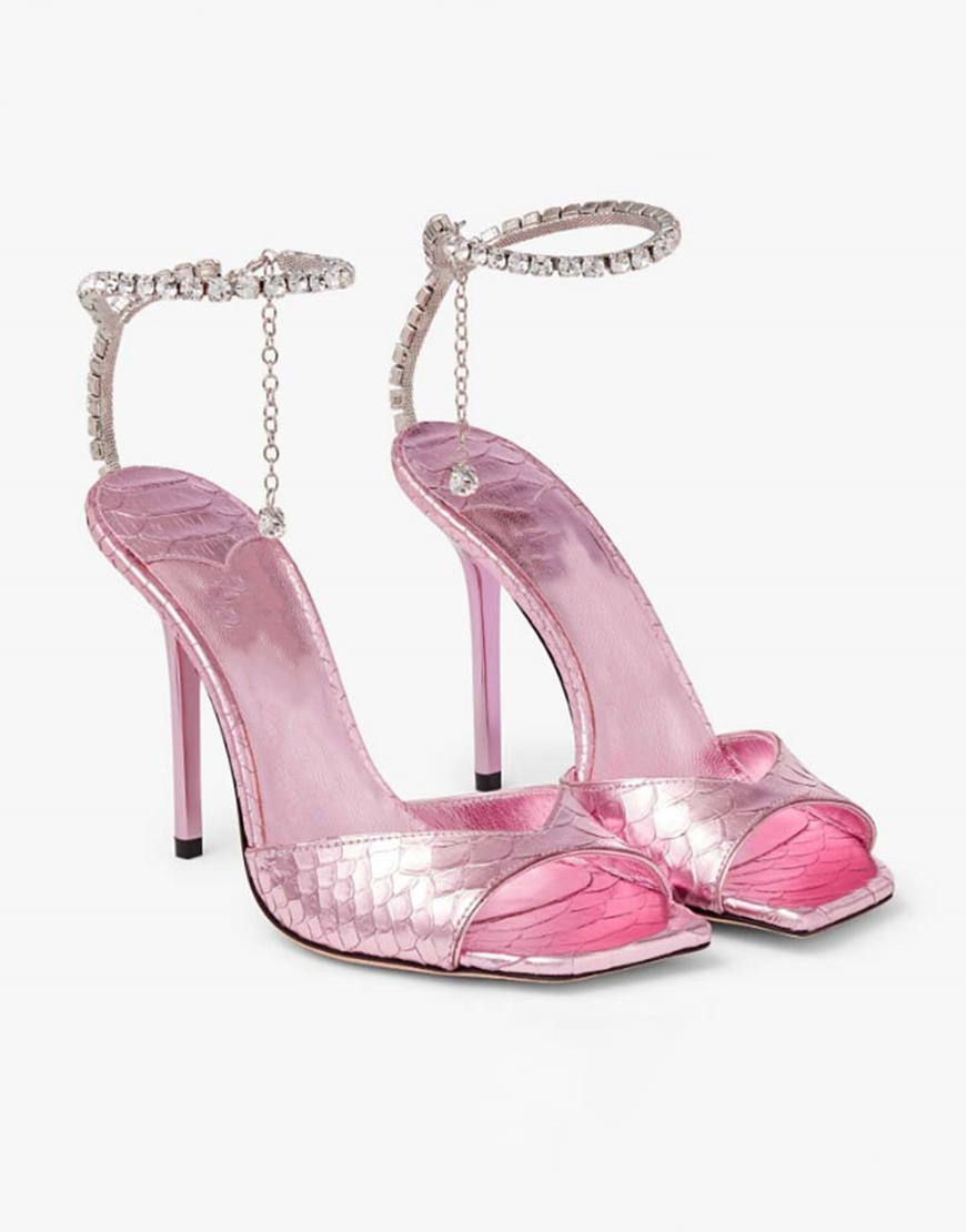 Sparkly Dark Green Stilettos Prom High Heels with Rhinestones