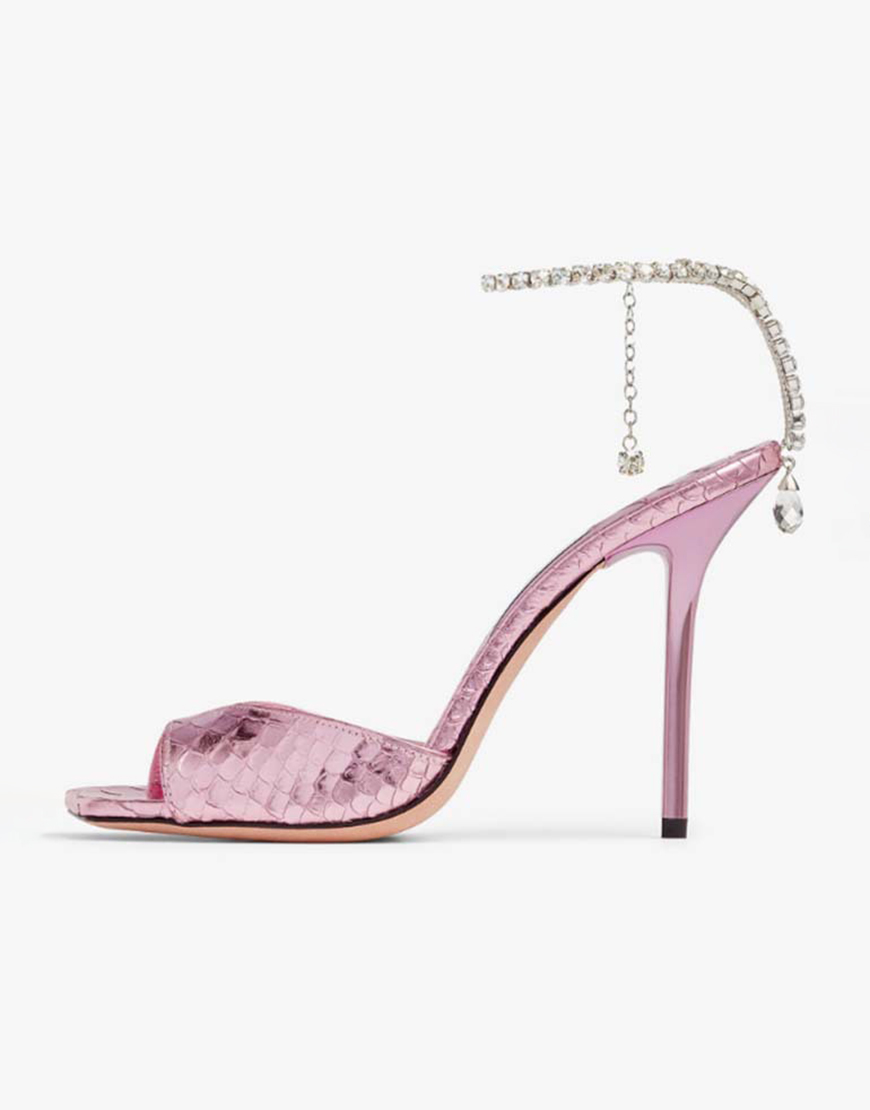 Sparkly Dark Green Stilettos Prom High Heels with Rhinestones