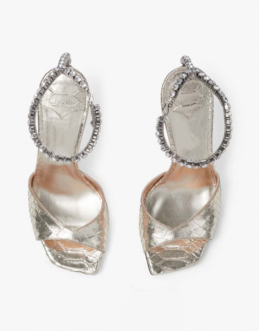 Sparkly Dark Green Stilettos Prom High Heels with Rhinestones