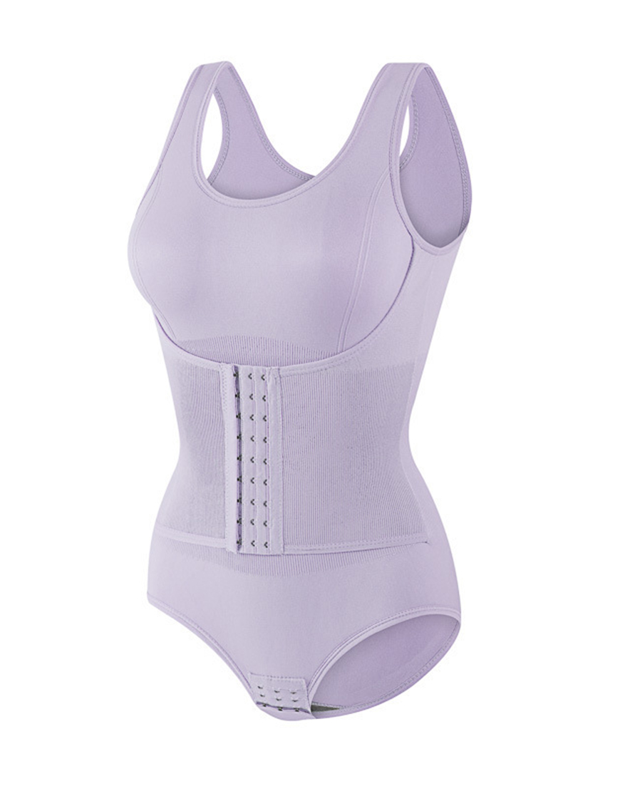 Grey Blue Push Up Tummy Control Buckle Waist Shapewear