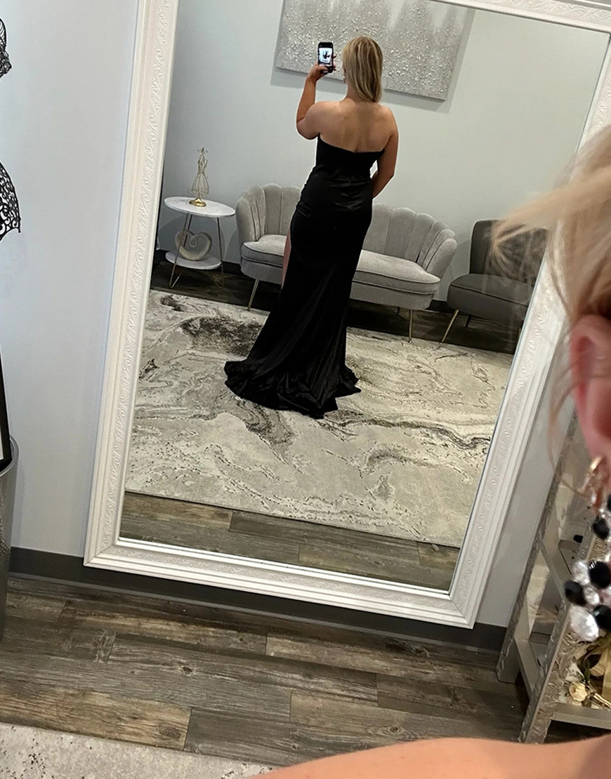 Sparkly Fuchsia Mermaid Corset Satin Beaded Long Prom Dress with Bows