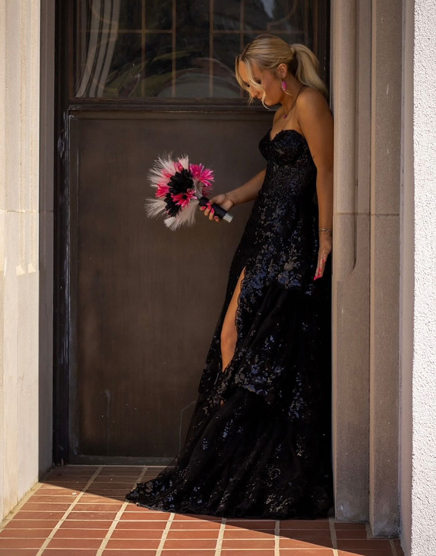 Sparkly Light Blue Corset Ruffled Tiered Long Prom Dress with Cape