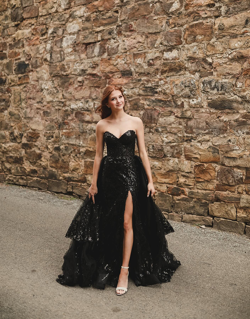 Sparkly Light Blue Corset Ruffled Tiered Long Prom Dress with Cape