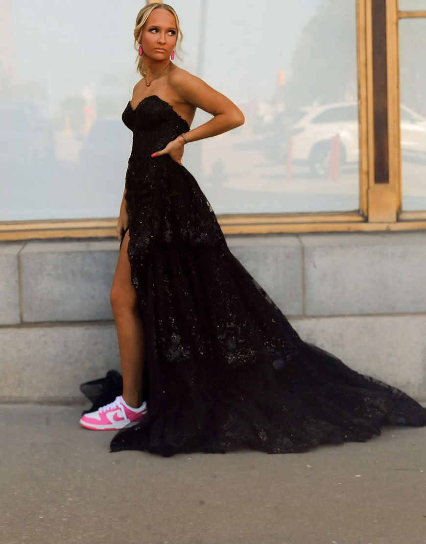 Sparkly Light Blue Corset Ruffled Tiered Long Prom Dress with Cape