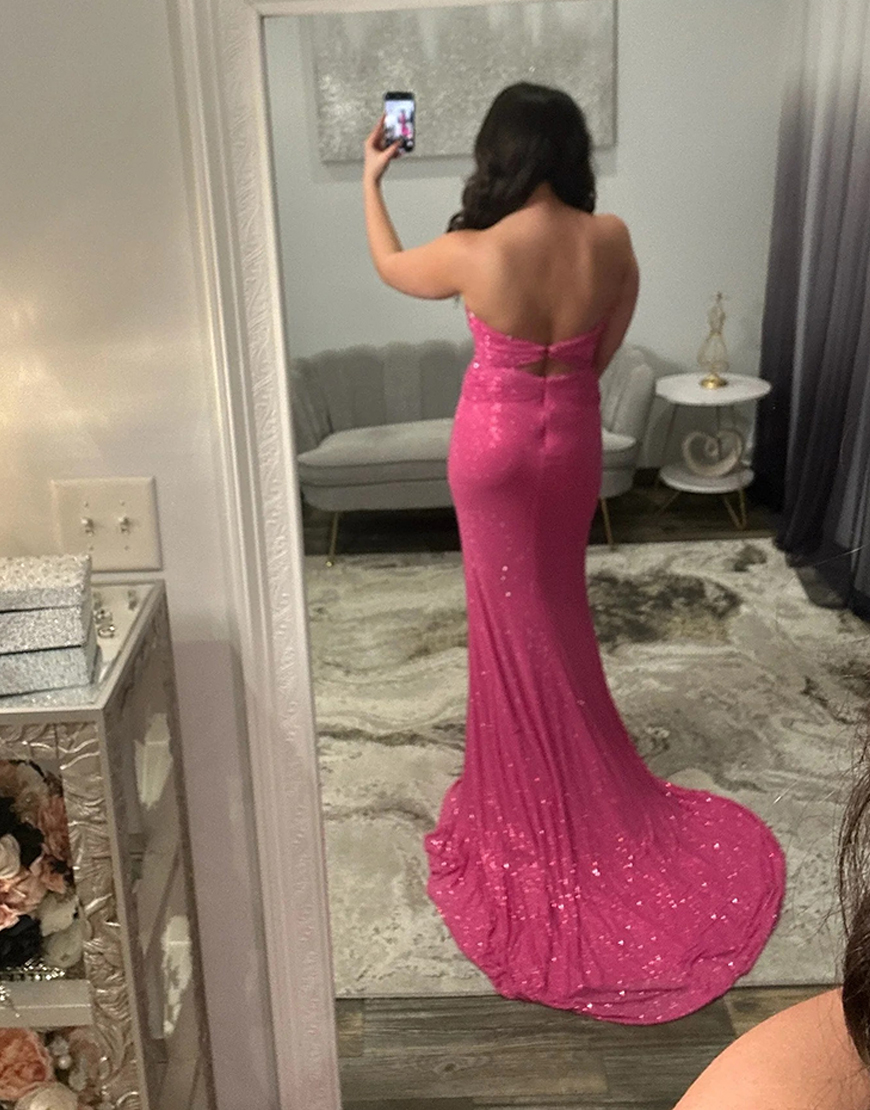 Sparkly Black Beaded Cut Out Mermaid Long Prom Dress with Bows