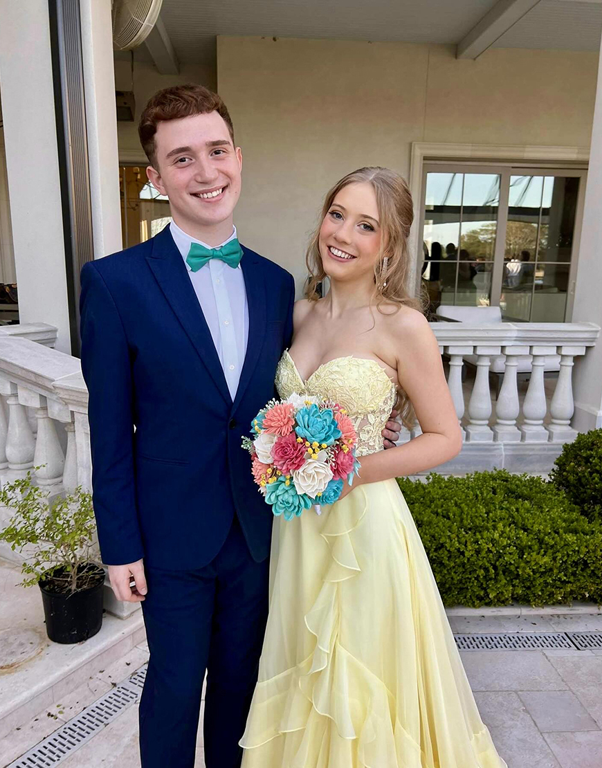 Yellow Sweetheart Corset Tiered Chiffon Long Prom Dress with Ruffles