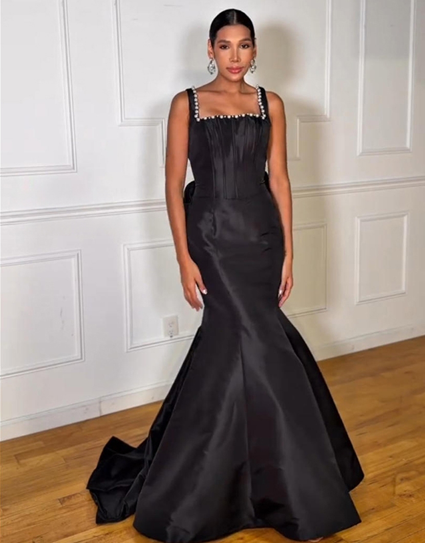 Sparkly Pink Mermaid Corset Long Prom Dress with Bow