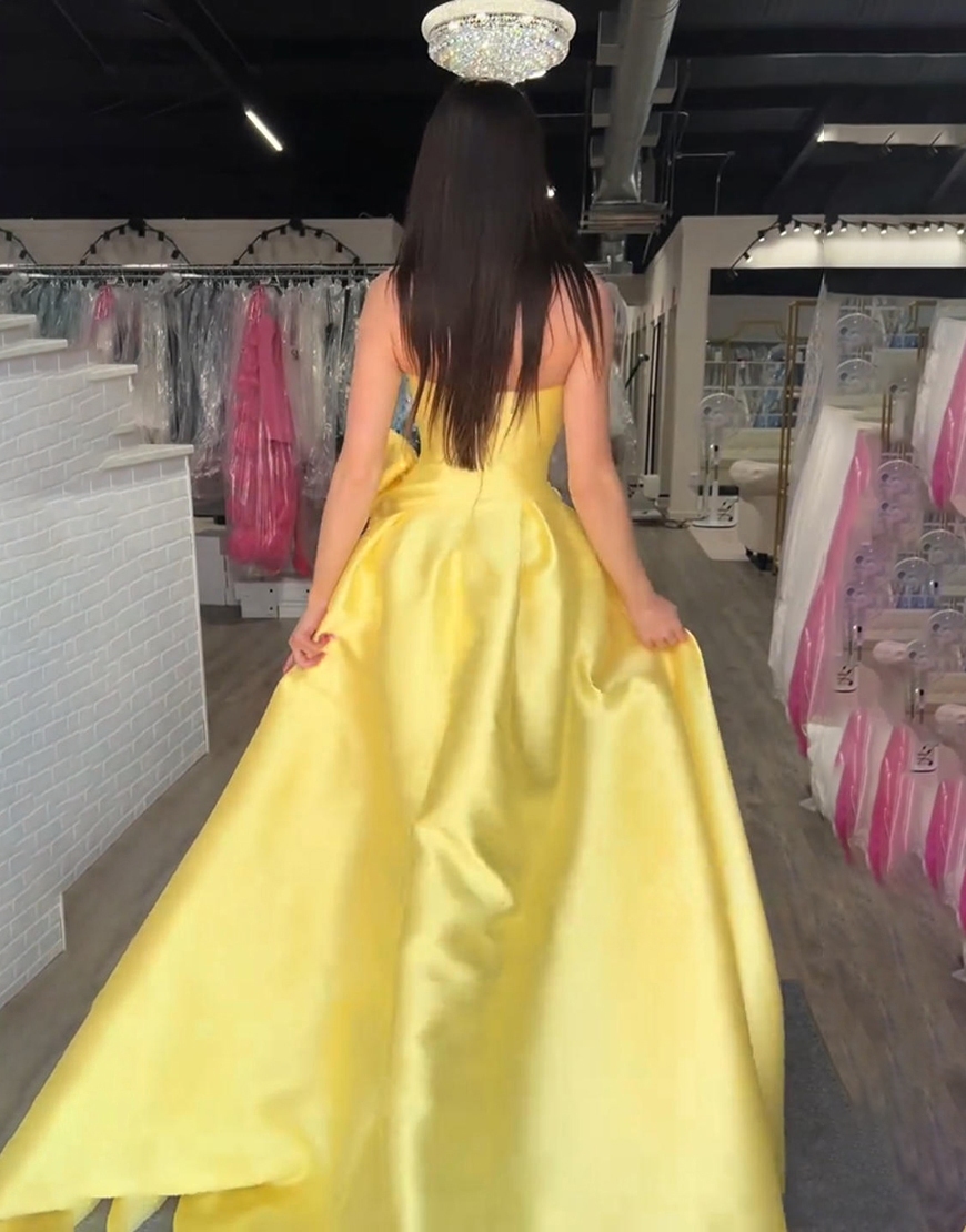 Lilac Sparkly Beading A Line Sweetheart Long Prom Dress with Bow