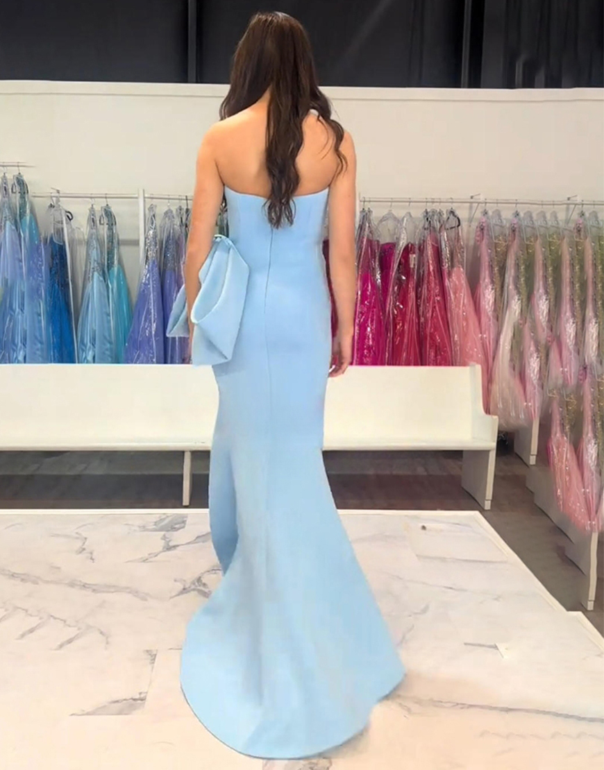 Blue Sweetheart Long Mermaid Prom Dress with Slit
