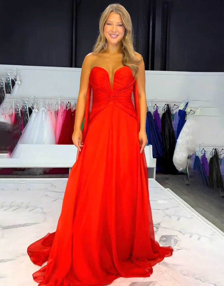 Royal Blue A Line Long Strapless Prom Dress with Cape