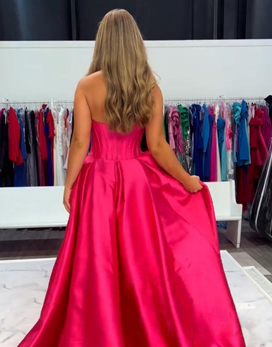 Black Strapless Mermaid Satin Corset Caped Long Prom Dress with Slit