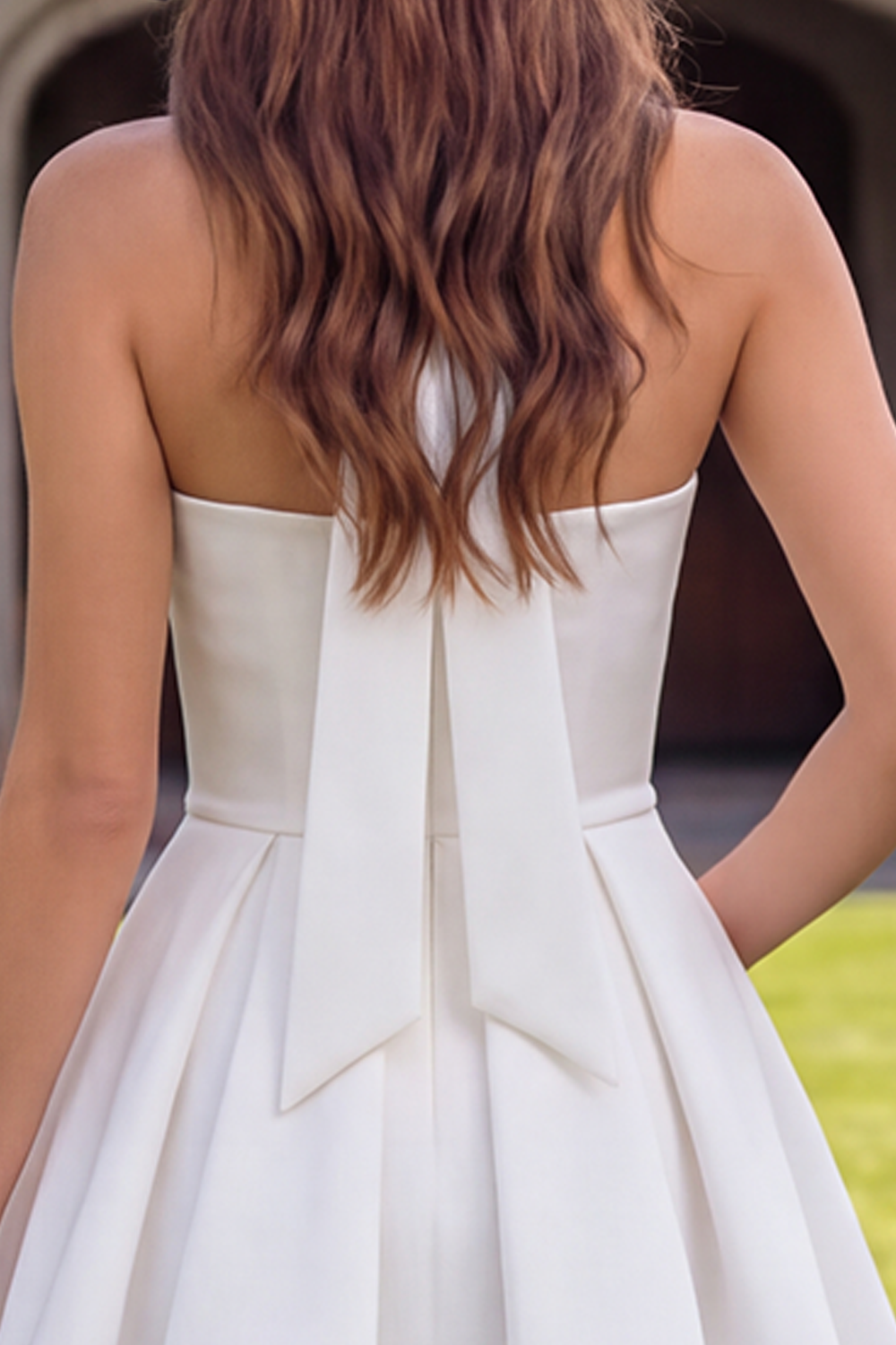 Sparkly White A Line Corset Short Graduation Dress with Beading