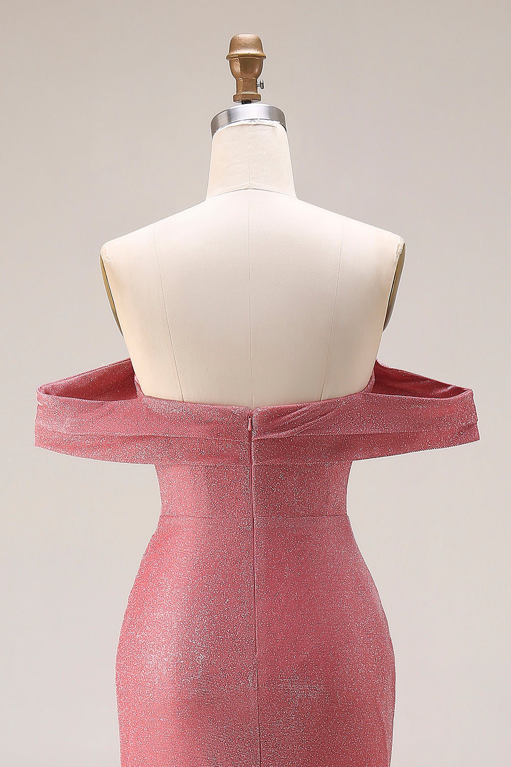 Glitter Red Ruched Mermaid Off the Shoulder Long Prom Dress with Slit