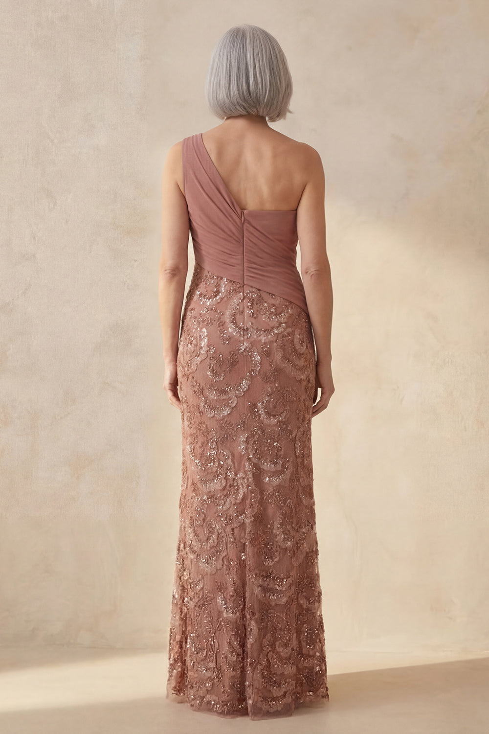 Desert Rose Floral Long Prom Dress with Beading