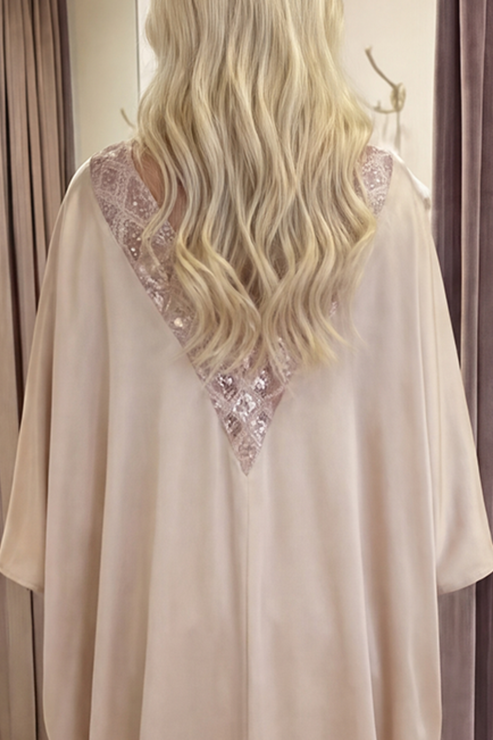 Sparkly Champagne Sequin Long Satin Halter Gala Dress with Slit