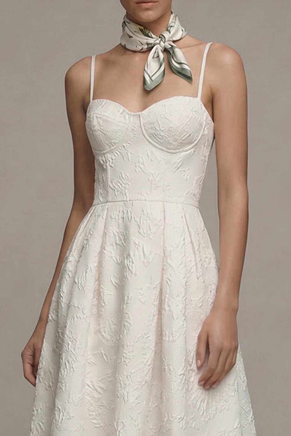 Floral Spaghetti Straps Ivory A Line Corset Long Boho Graduation  Dress