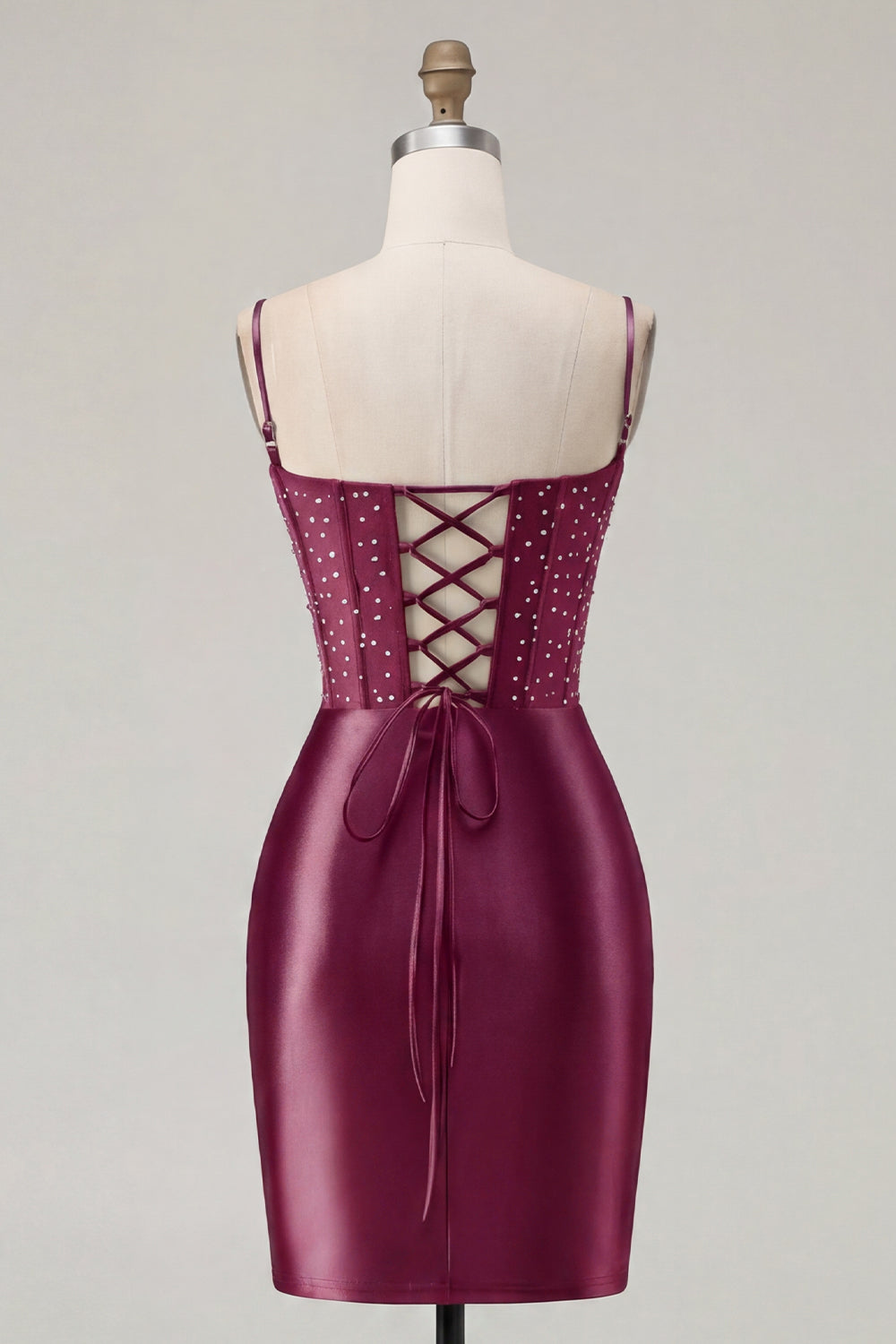 Sparkly Burgundy Floral Tight Corset Short Homecoming Dress with Beading