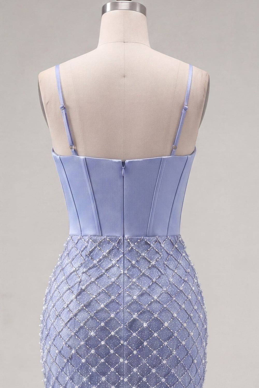 Blue Corset Tight Ruffled Short Fringed Homecoming Dress with Pearls