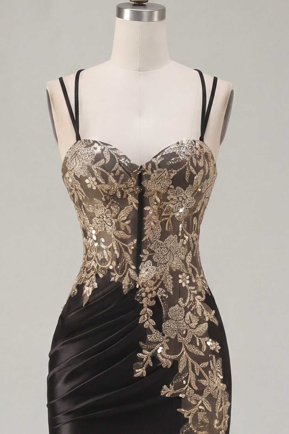 Sparkly Black Tight Short Corset Ruched Appliqued Homecoming Dress with Slit