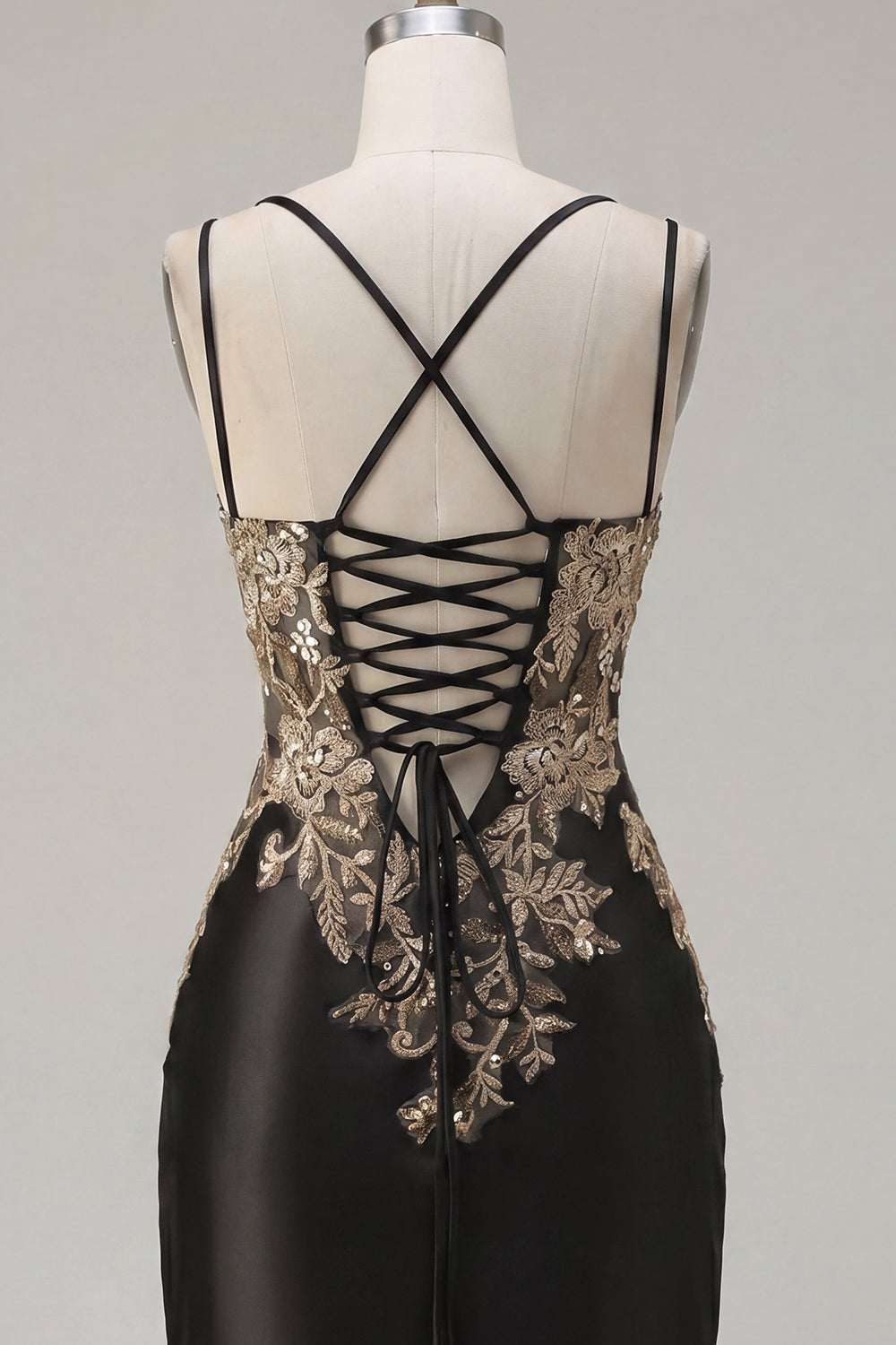 Sparkly Black Tight Short Corset Ruched Appliqued Homecoming Dress with Slit