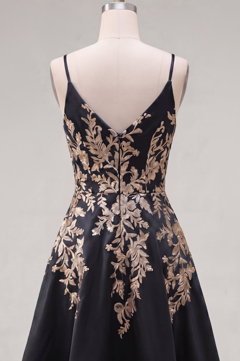 Sparkly Black Spaghetti Straps Asymmetrical A Line Sequin Homecoming Dress