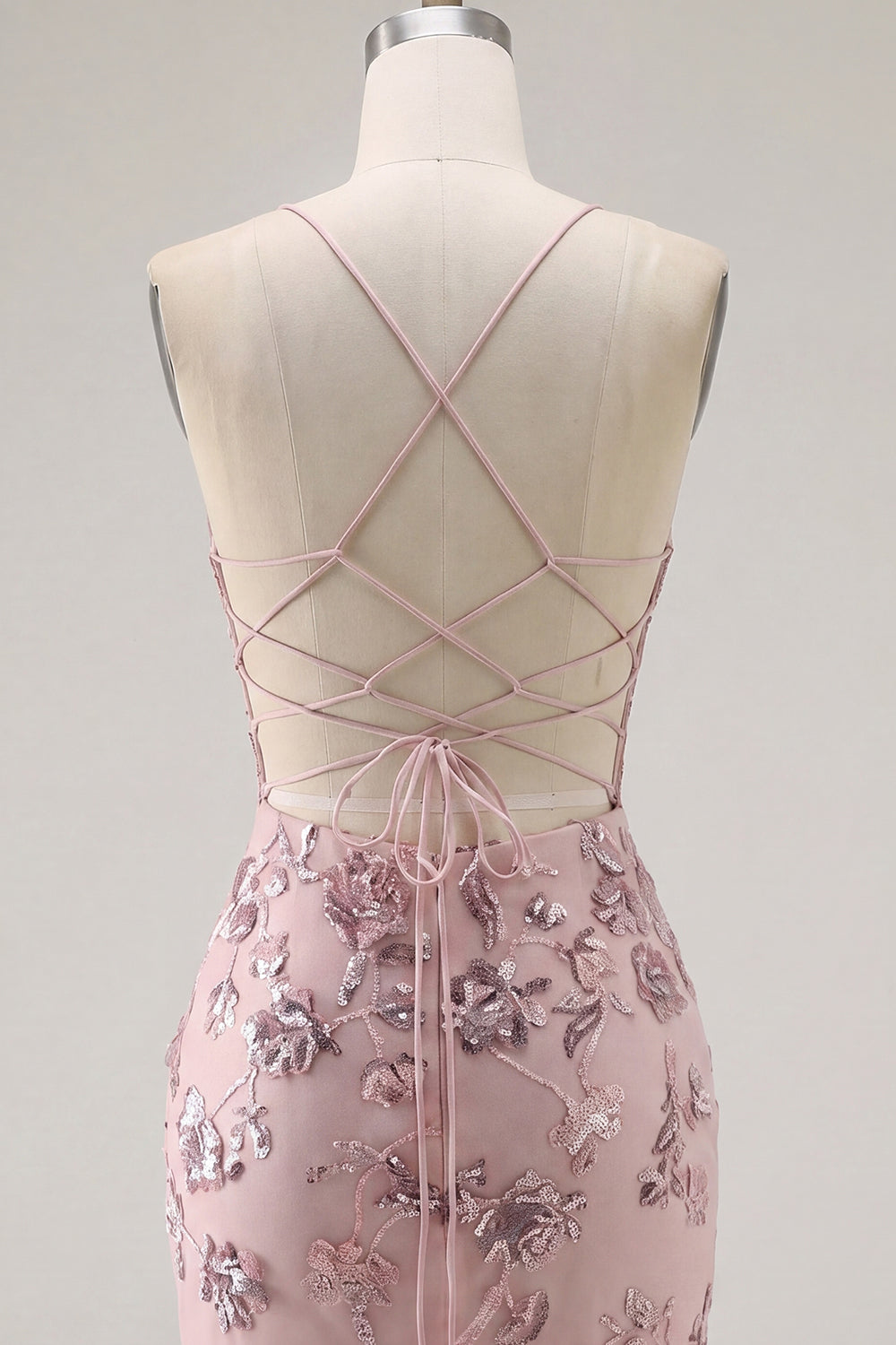 Sparkly Purple Floral Spaghetti Straps Corset Tight Short Beaded Homecoming Dress