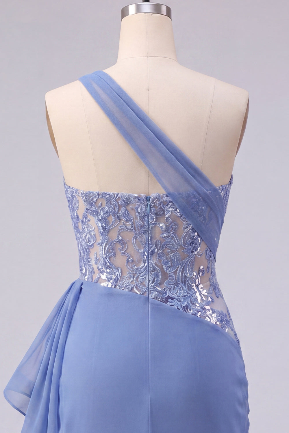 Sparkly Grey Blue Tight Corset Short Ruched Homecoming Dress with Lace