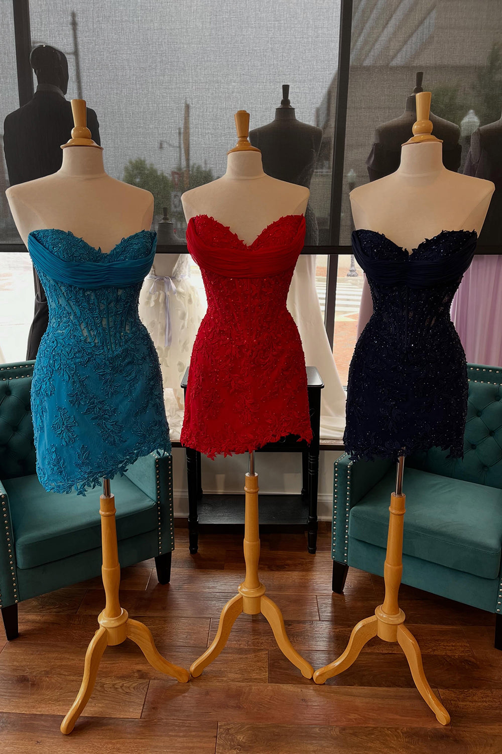 Red Corset Sweetheart Bodycon Short Birthday Dress with Lace