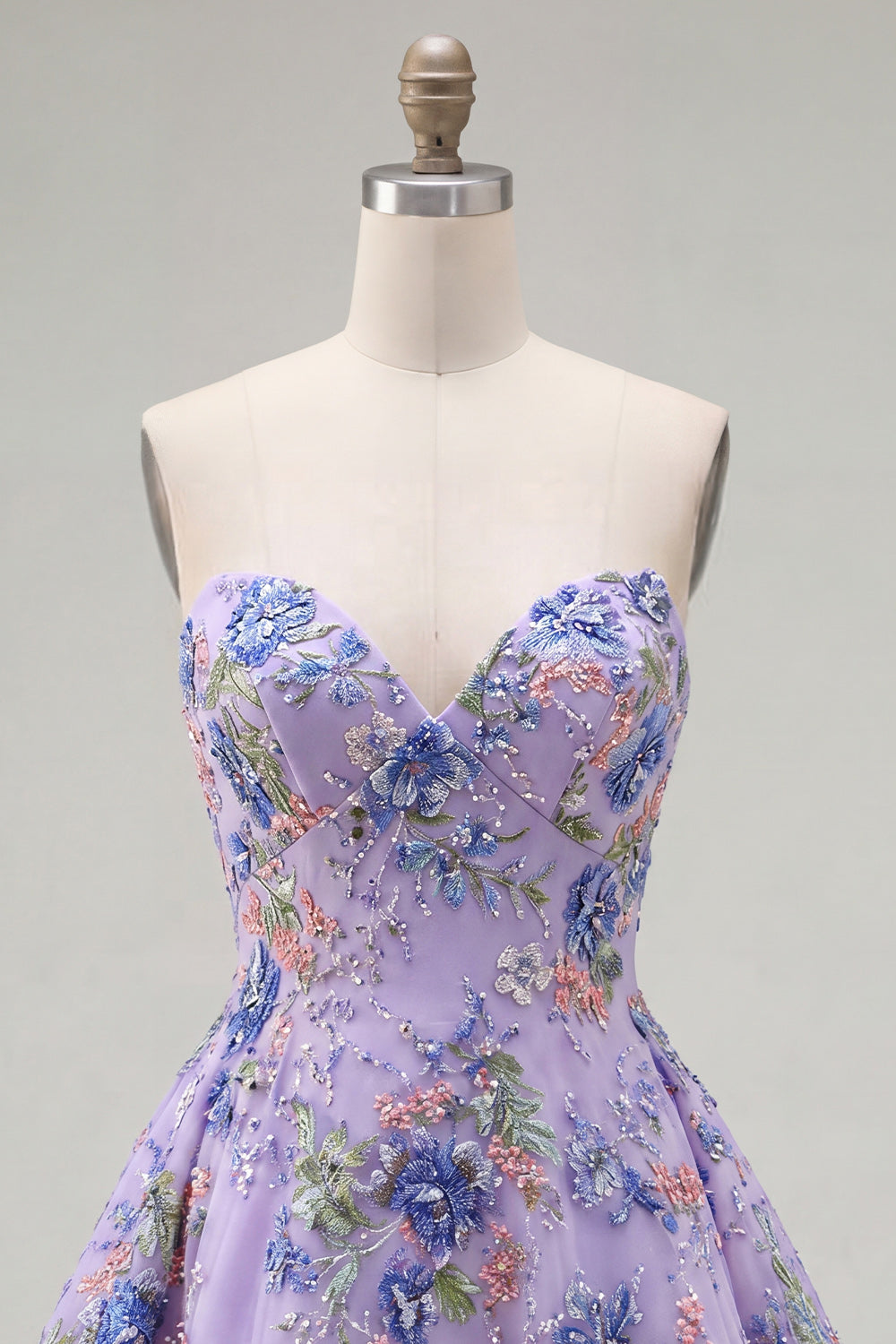 Sparkly Black Floral Beaded A Line Short Strapless Homecoming Dress