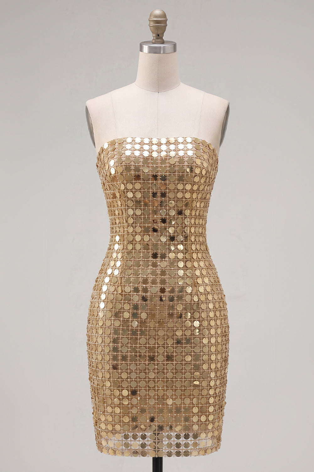 Sparkly Dark Red Tight Short Beaded Strapless Homecoming Dress