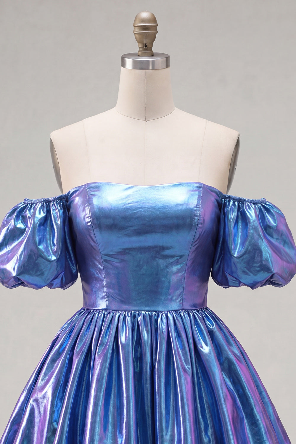 Fuchsia Metallic A-Line Short 80s Homecoming Dress with Sleeves