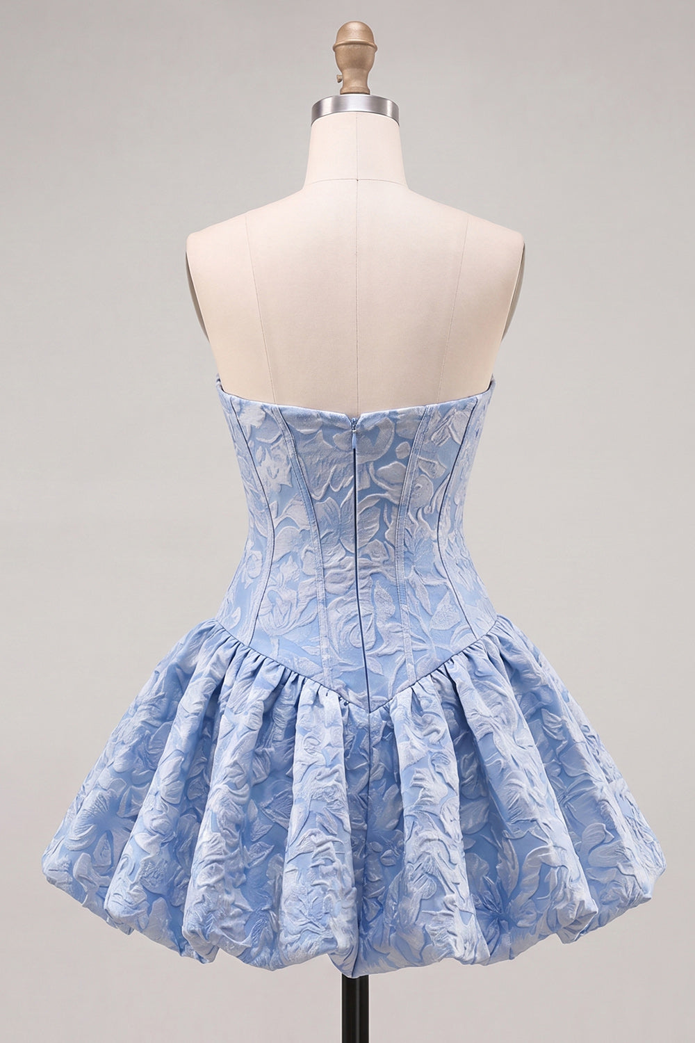 Floral Lilac Jacquard A-Line Short Corset Homecoming Dress
