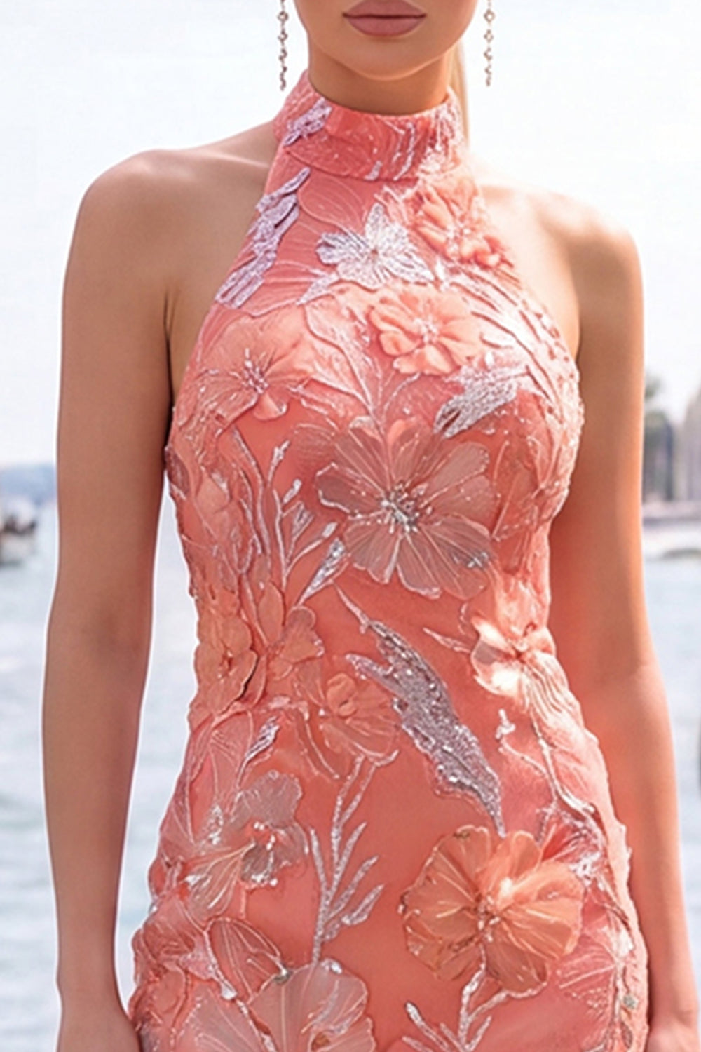 Sparkly Mint Green Floral Sequin Tight Short Homecoming Dress