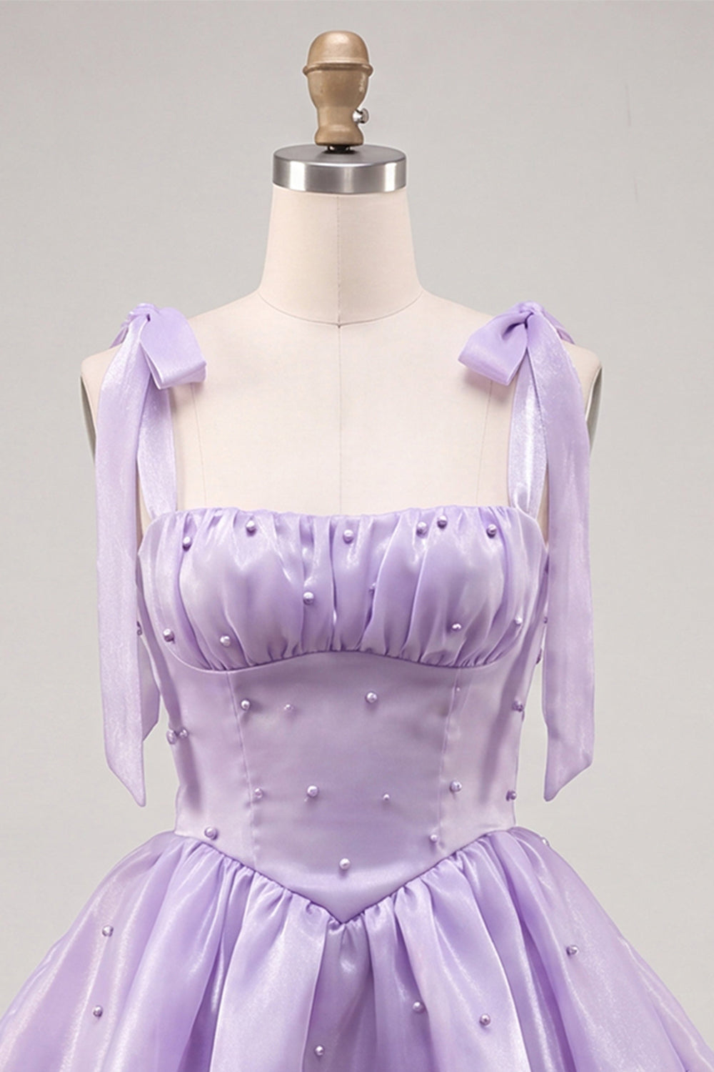 Lilac Tiered Ruffled Short A-Line Beaded Homecoming Dress