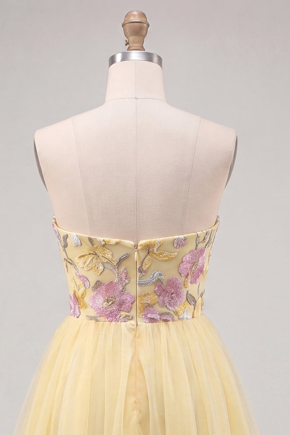 Floral Orange Tulle A-Line Short Homecoming Dress
