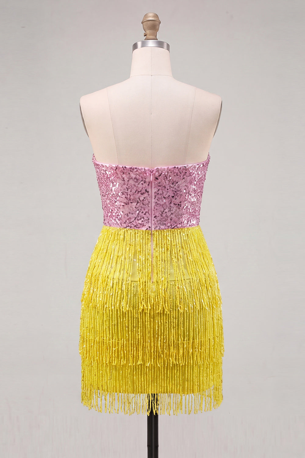 Sparkly Fuchsia Sequin Tight Short Homecoming Dress with Fringes
