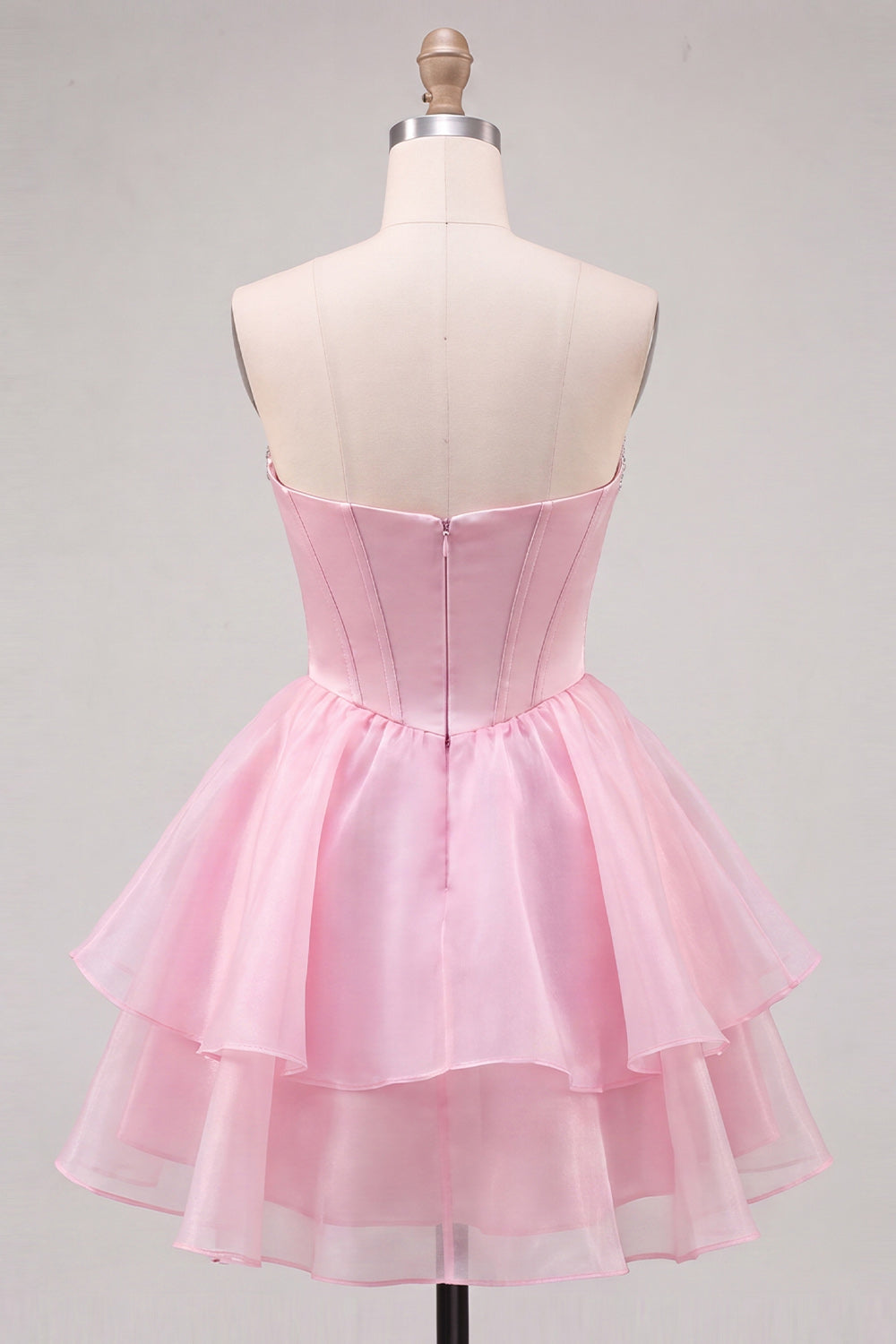 Red Corset Tiered Ruffled A-Line Short Homecoming Dress