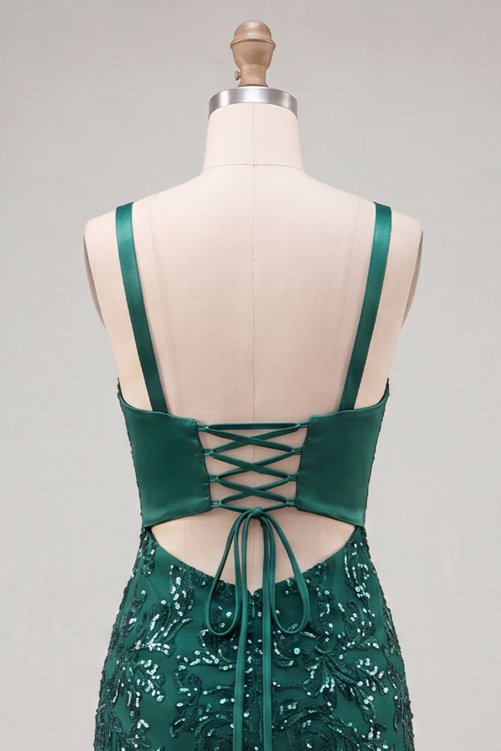 Sparkly Dark Green Tight Sequin Short Homecoming Dress with Bow
