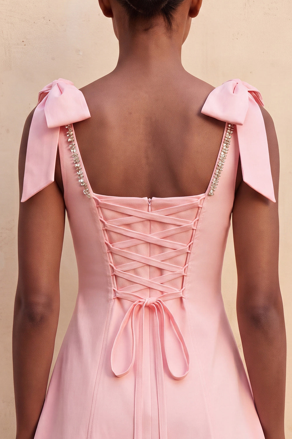 Red Scoop Neck A-Line Short Homecoming Dress with Bows