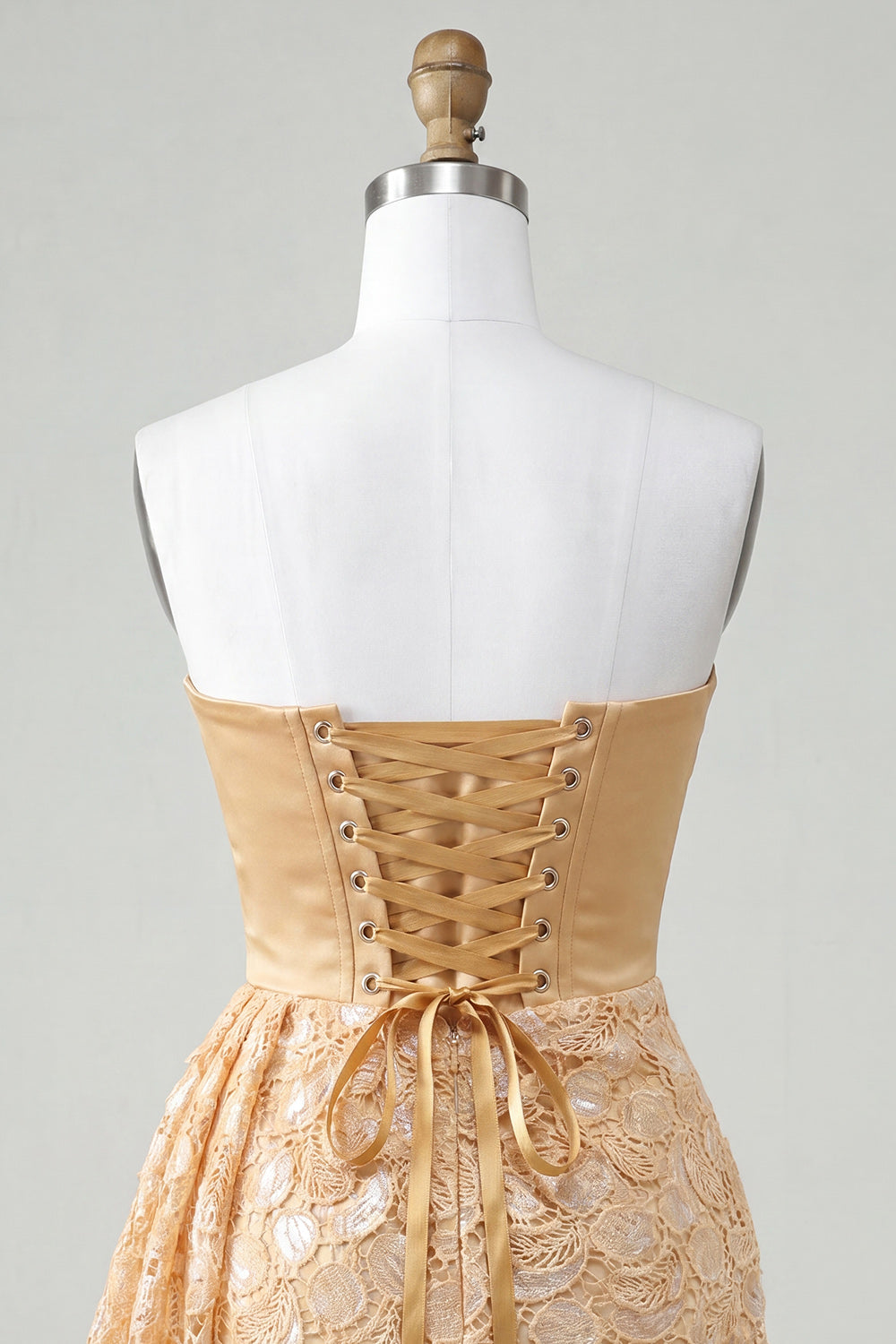 Light Yellow Lace Tight Ruched Short Homecoming Dress with Beading