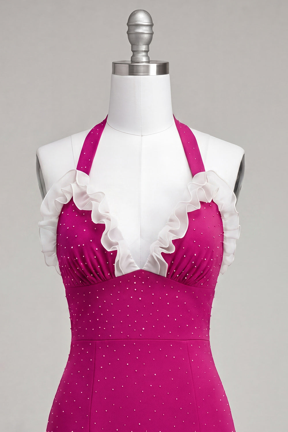 Sparkly Purple Beaded Tight Short Homecoming Dress with Ruffles