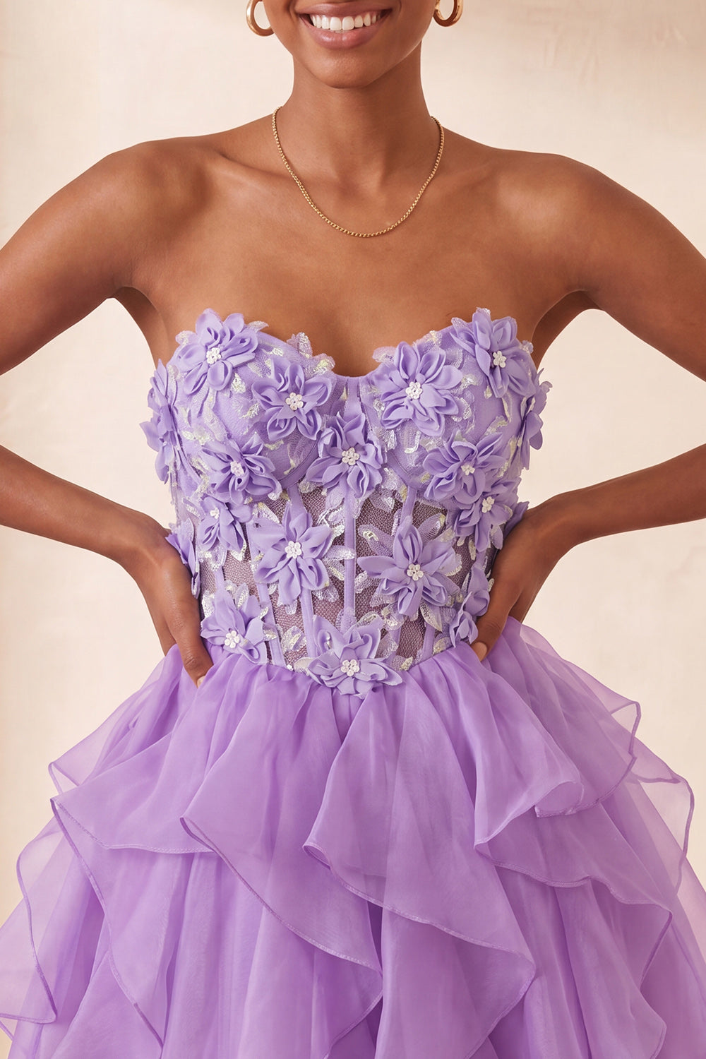 Floral Sage Green Corset Ruffled Short Homcoming Dress