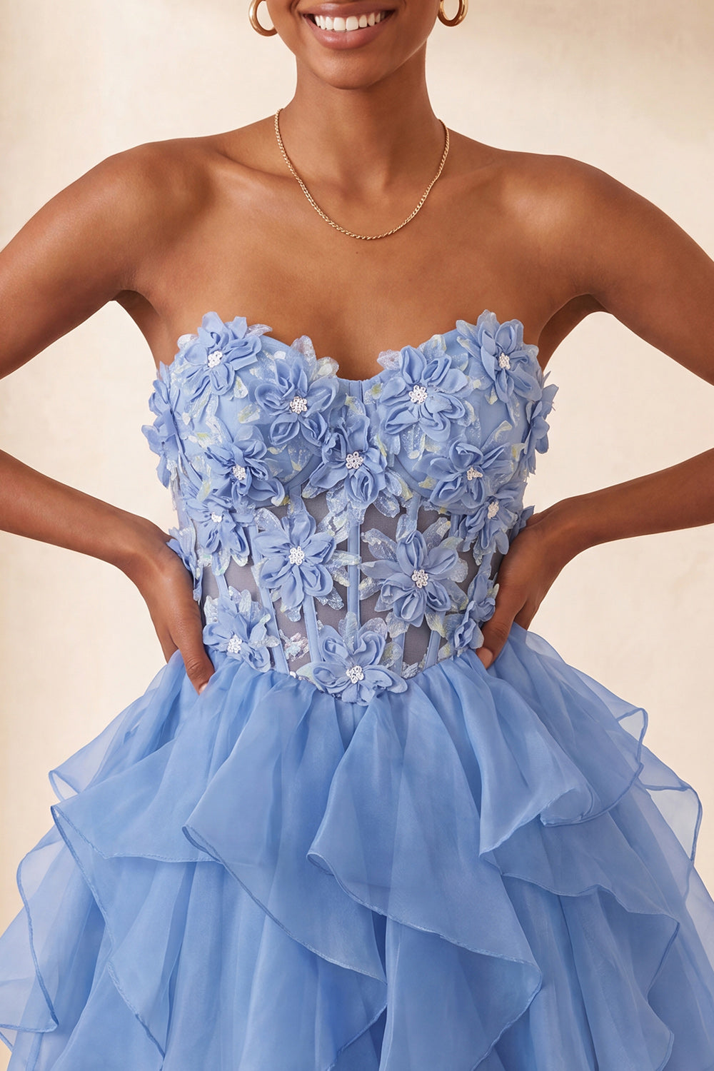 Floral Sage Green Corset Ruffled Short Homcoming Dress