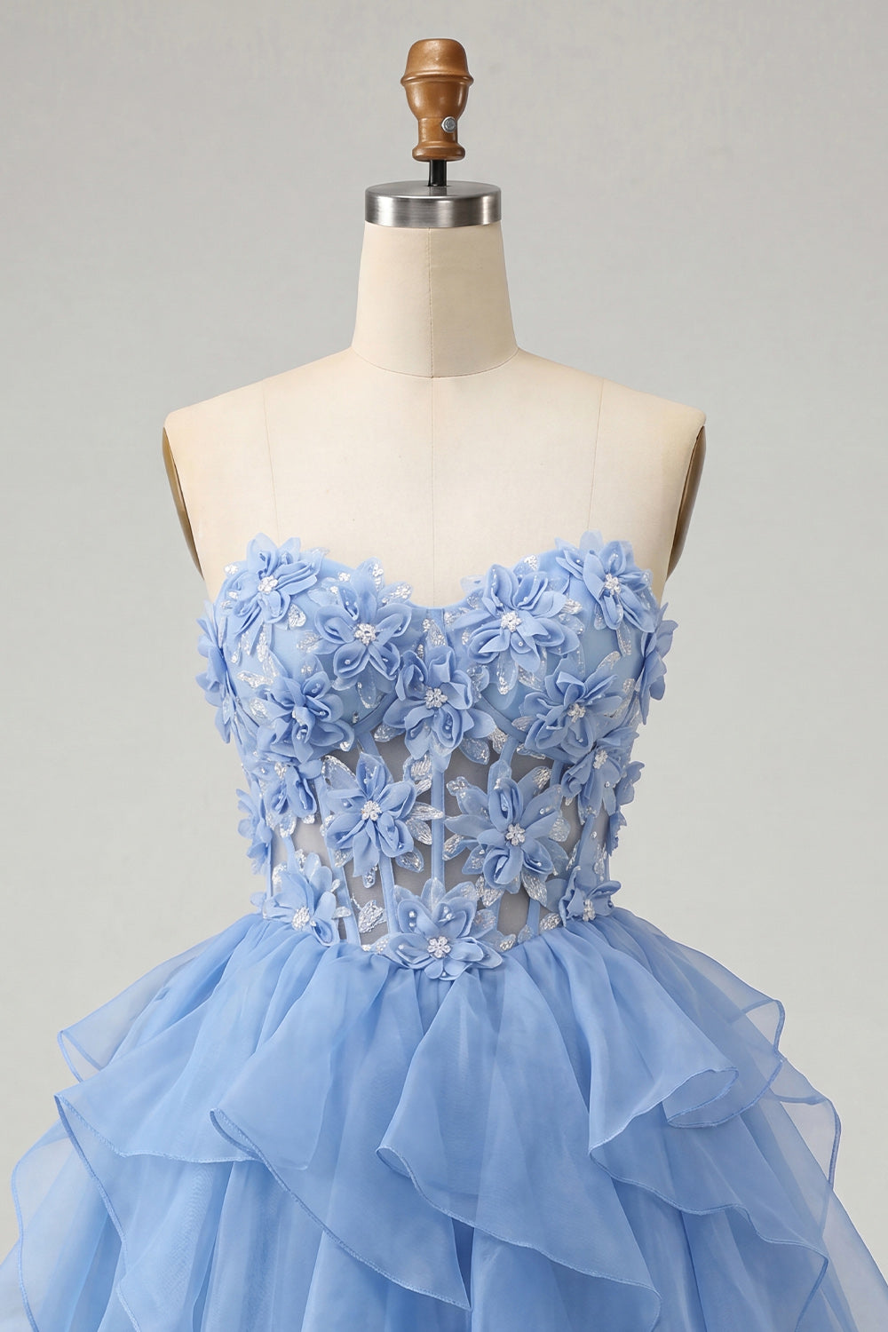 Floral Sage Green Corset Ruffled Short Homcoming Dress