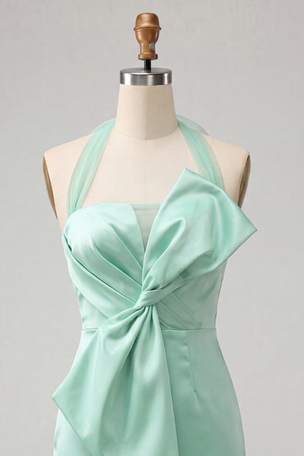 Orange Satin Ruched Tight Short Homecoming Dress with Bow