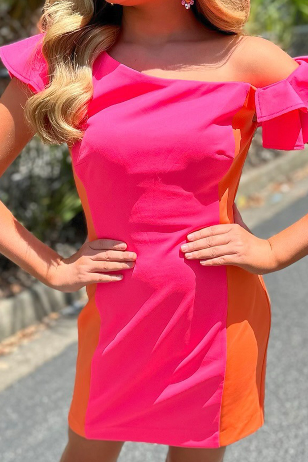 Fuchsia Off the Shoulder Bodycon Short Homecoming Dress