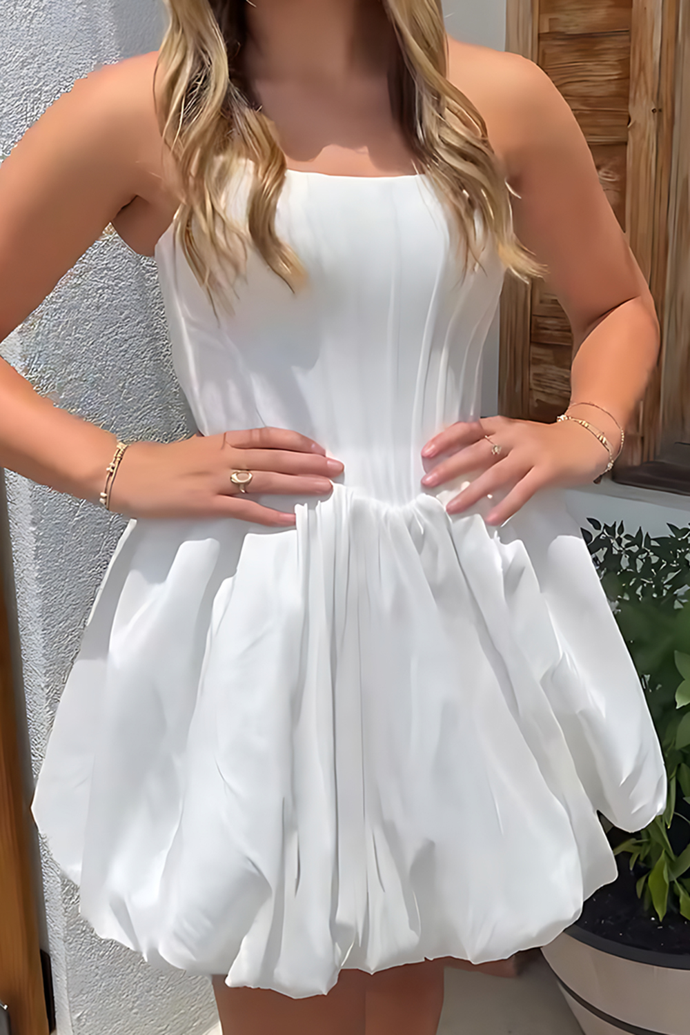 White Corset A Line Strapless Homecoming Dress