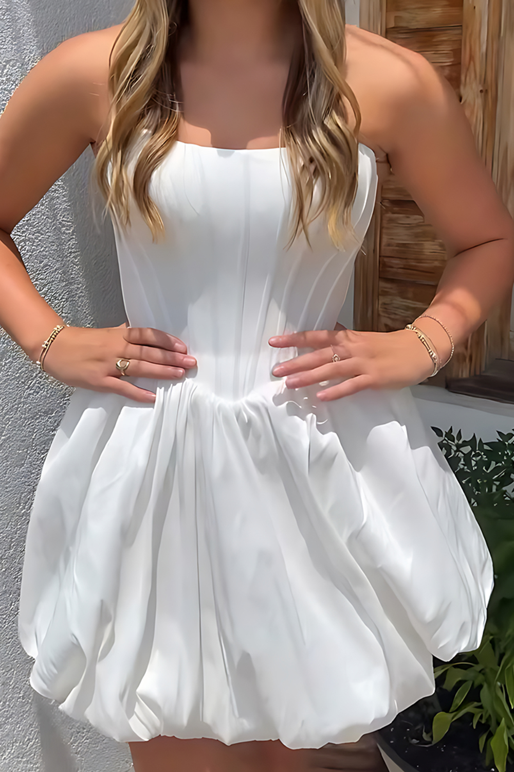 White Corset A Line Strapless Homecoming Dress